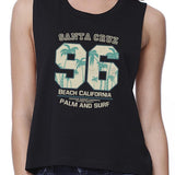 Santa Cruz Beach California Womens Black Crop Top