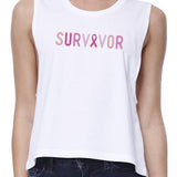 Survivor Womens White Crop Top
