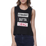 Straight Outta Chemo Breast Cancer Womens Black Crop Top