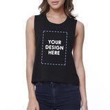 Custom Personalized Womens Black Crop Top