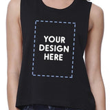 Custom Personalized Womens Black Crop Top