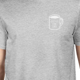 Coffee For Life Pocket Man's Heather Grey Top Typographic Tee