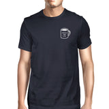 Coffee For Life Pocket Men Navy T-shirts Funny Typographic Tee