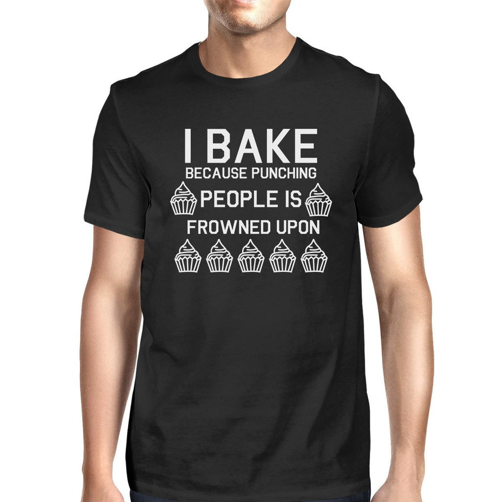 Punching People Is Frowned Upon Men's Black Shirts Funny T-shirt