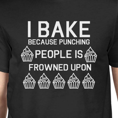 Punching People Is Frowned Upon Men's Black Shirts Funny T-shirt