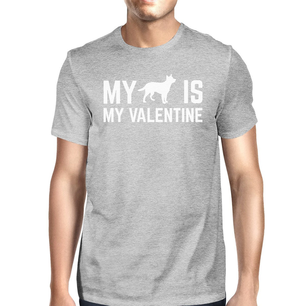 My Dog My Valentine Men's Heather Grey T-shirt Creative V-day Gifts