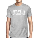 My Dog My Valentine Men's Heather Grey T-shirt Creative V-day Gifts