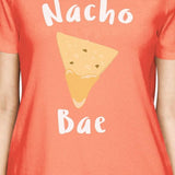 Nocho Bae Women's Peach T-shirt Simple Typography Cute Graphic Tee