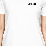 Lover Womens White Tshirt Simple Graphic Tee Birthday Gifts For Her