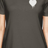 Melting Heart Women's Dark Grey T-shirt Lovely Graphic Gift Ideas
