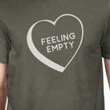 Feeling Empty Heart Men's Dark Grey Funny Graphic Witty Quote Shirt