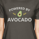 Powered By Avocado Women's Dark Grey Cute Graphic T Shirt For Her