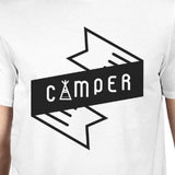 Camper Men's White Round Neck Tee Cute Graphic T Shirt For Camping