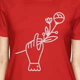 Hand Holding Flower Red Women's Tee Gift Ideas for Flower Lovers