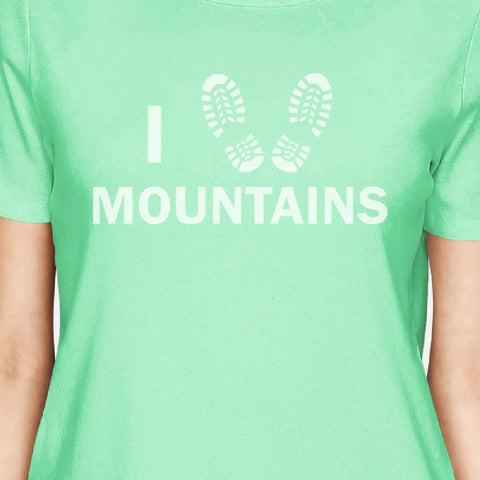 I Heart Mountains Mint Unique Design Cute Gifts For Summer Trip Tee