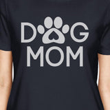 Dog Mom Womens Navy Cute Graphic Design T-Shirt Gift For Dog Lovers