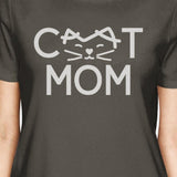 Cat Mom Womens Dark Grey T Shirt Cute Graphic Tee Gifts For Moms