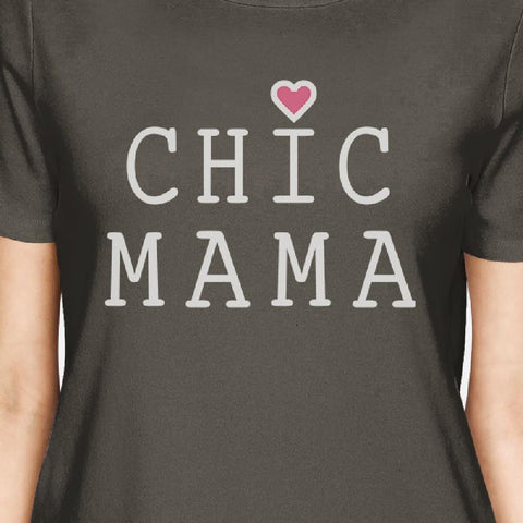 Chic Mama Women's Dark Grey Cool Summer Top Gifts For New Mothers