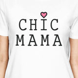 Chic Mama Women's White Short Sleeve Cotton Shirt Lovely Graphic