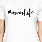 Momlife Women's White Short Sleeve Cotton T Shirt Unique Design