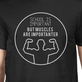Muscles Are Importanter Mens Black Shirt