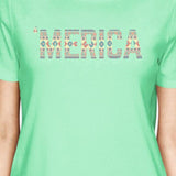Merica Cute Tribal Pattern America Letter Printed T-Shirt For Women