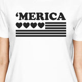 Heart American Flag Graphic Tee For Women Unique 4th Of July Gifts