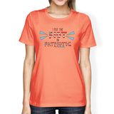 I Put The Riot In Patriotic Women Peach Cute 4th Of July Design Tee