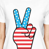 Peace Sign American Flag Graphic Tee Unique 4th Of July Shirt Ideas