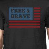 Free & Brave US Flag American Flag Shirt Mens Black Cotton Tshirt