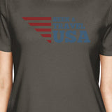 Seek Travel USA American Flag Shirt Womens Dark Gray Graphic Tshirt