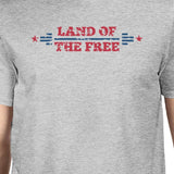 Land Of The Free American Flag Shirt Mens Gray Graphic T-Shirt