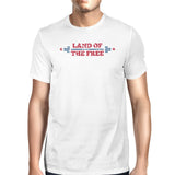 Land Of The Free American Flag Shirt Mens White Graphic T-Shirt