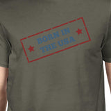 Born In The USA American Flag Tee Mens Dark Gray Graphic Tee Shirt