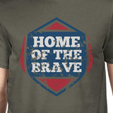 Home Of The Brave American Flag Shirt Mens Dark Gray Graphic Tshirt