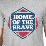Home Of The Brave American Flag Shirt Mens Grey Graphic Tshirt