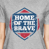 Home Of The Brave American Flag Shirt Womens Gray Graphic Tshirt