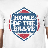 Home Of The Brave American Flag Shirt Mens White Graphic Tshirt