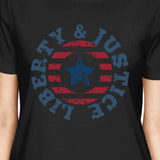 Liberty & Justice American Flag Shirt Womens Black 4th Of July Tee