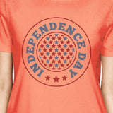 Independence Day Outfit For Womens Peach Cute 4th Of July Tee Shirt