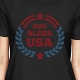 God Bless USA American Flag Shirt Womens Black 4th Of July T Shirt