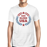 God Bless USA American Flag Shirt Mens White 4th Of July Tee Shirt