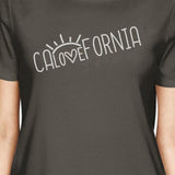 Calovefornia Womens Dark Grey T-Shirt Crew Neck Cotton Tee Shirt