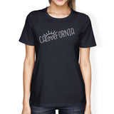 Calovefornia Womens Navy T-Shirt Crew Neck Cotton Tee Shirt