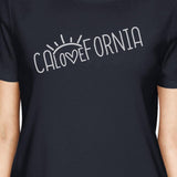 Calovefornia Womens Navy T-Shirt Crew Neck Cotton Tee Shirt