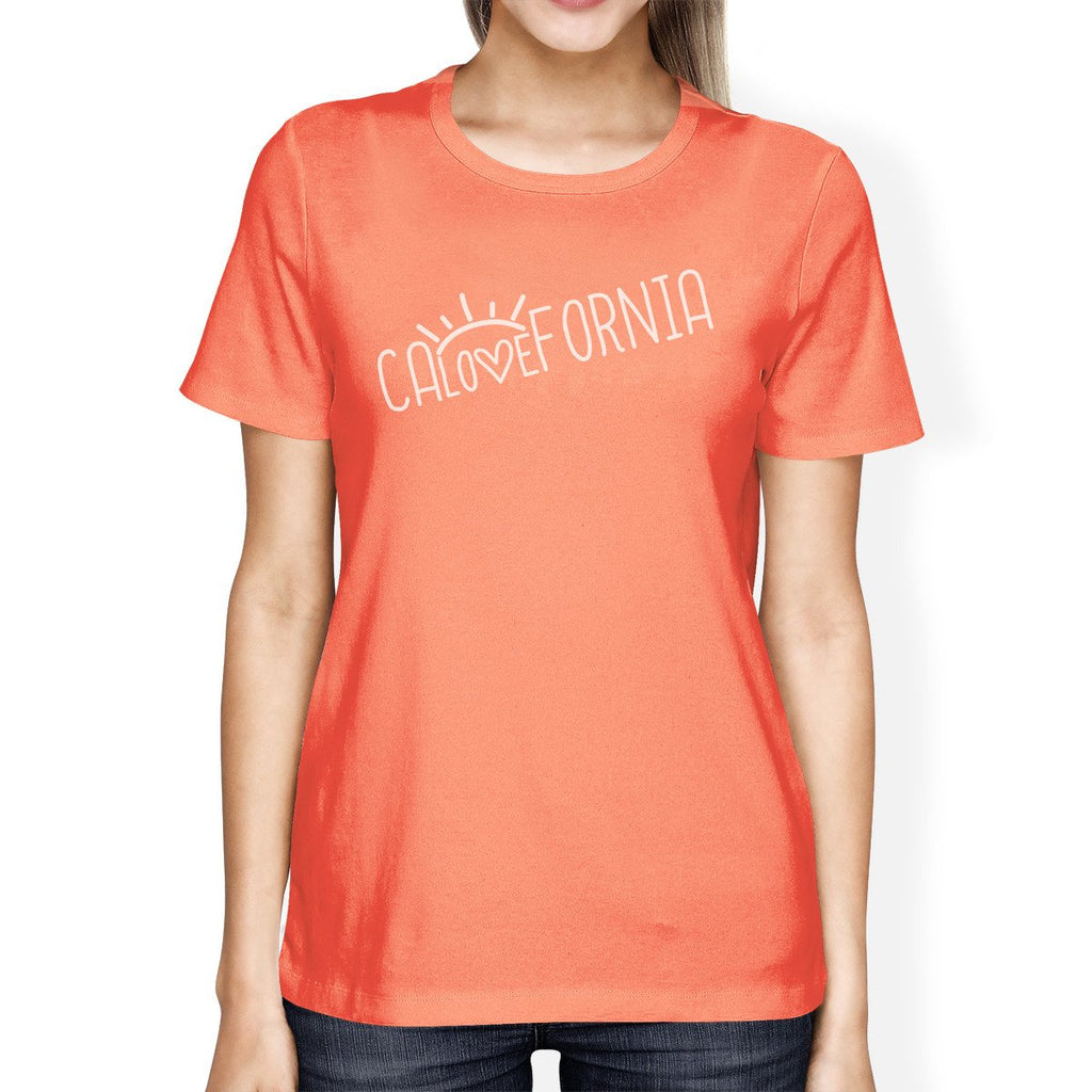 Calovefornia Womens Peach Tee Shirt Funny Design Cotton T-Shirt