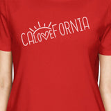Calovefornia Womens Red T-Shirt Crew Neck Cotton Graphic Tee Shirt