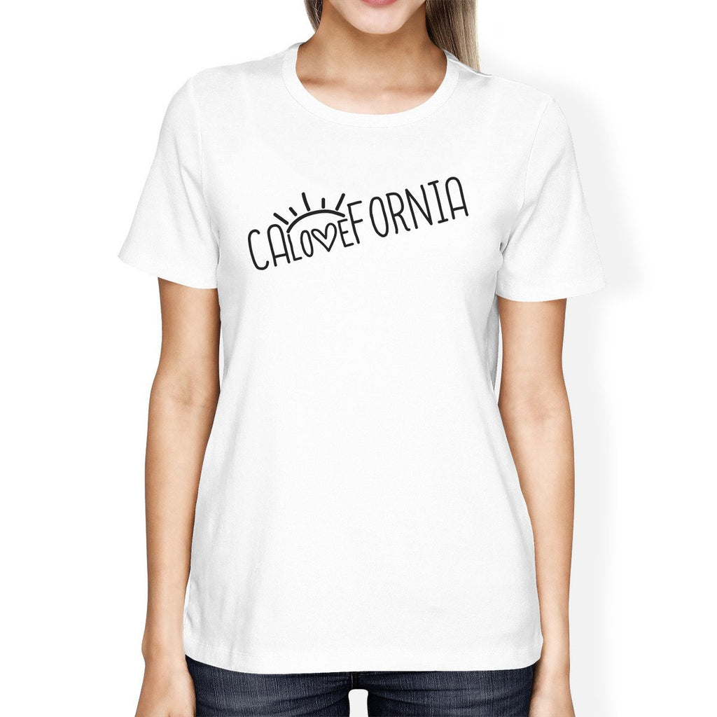 Calovefornia Womens White Tee Shirt Funny Design Cotton T-Shirt