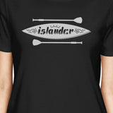 Islander Paddle Board Design Womens Black Tee Crew Neck Summer Tee
