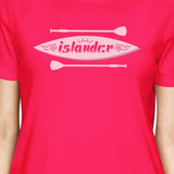 Islander Womens Hot Pink Paddle Board Graphic Tee Shirt Round Neck